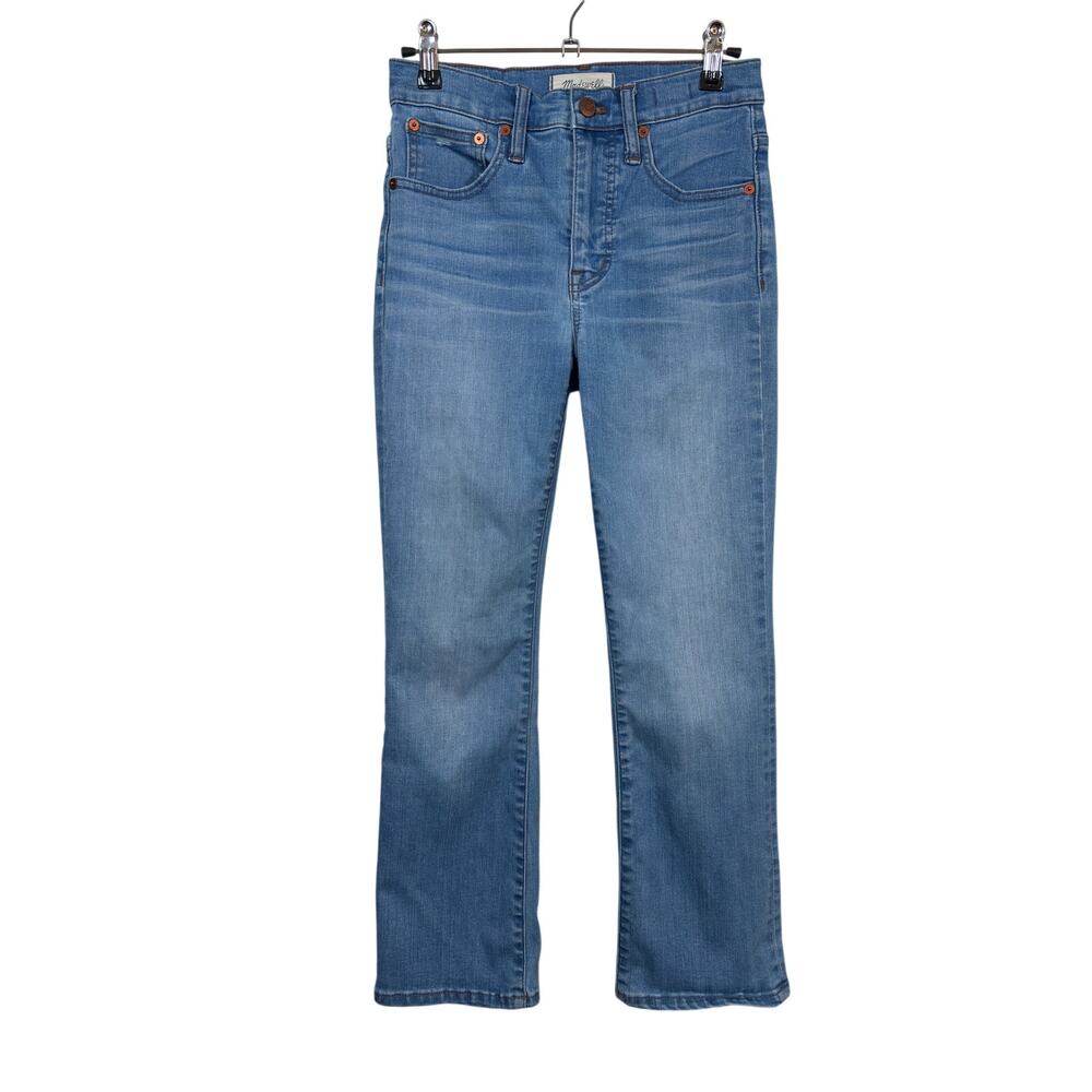 Madewell Cali Demi-Boot Jeans Womens 24 Blue Mid Rise Crop Stretch